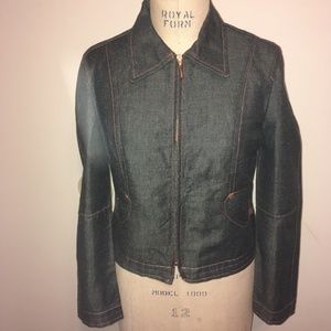 Keednim Navy Blue Denim & Hemp Denim Jacket